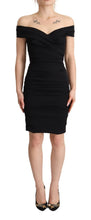 Load image into Gallery viewer, Dolce &amp; Gabbana Elegant Black Silk Off-shoulder Dress
