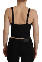 Load image into Gallery viewer, Dolce &amp; Gabbana Black Patchwork Sicily Blouse Corset Cropped Top
