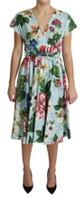 Load image into Gallery viewer, Dolce &amp; Gabbana Floral Elegance V-Neck Cotton Dress
