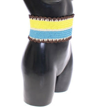 Load image into Gallery viewer, Dolce &amp; Gabbana Yellow Striped Wide Waist Raffia Belt
