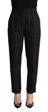 Load image into Gallery viewer, Dolce &amp; Gabbana Elegant High-Waisted Striped Tapered Pants

