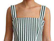 Load image into Gallery viewer, Dolce &amp; Gabbana Chic Sleeveless A-Line Dress in White &amp; Green
