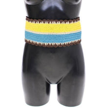 Load image into Gallery viewer, Dolce &amp; Gabbana Yellow Striped Wide Waist Raffia Belt
