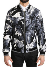 Load image into Gallery viewer, Dolce &amp; Gabbana Elegant Banana Leaf Print Silk Bomber Jacket
