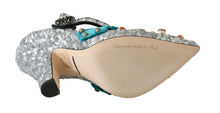 Load image into Gallery viewer, Dolce &amp; Gabbana Elegant Silver-Black Crystal Mary Janes Pumps
