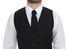 Load image into Gallery viewer, Dolce &amp; Gabbana Black Striped Wool Silk Dress Vest Gilet
