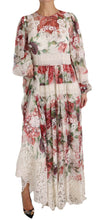 Load image into Gallery viewer, Dolce &amp; Gabbana Multicolor Floral Silk Maxi A-Line Shift Dress

