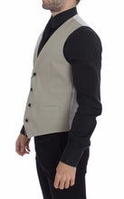 Load image into Gallery viewer, Dolce &amp; Gabbana Beige Silk Blend Dress Formal Vest Gilet
