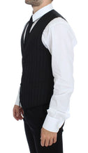 Load image into Gallery viewer, Dolce &amp; Gabbana Black Striped Stretch Dress Vest Gilet
