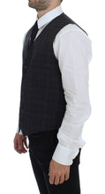 Load image into Gallery viewer, Dolce &amp; Gabbana Gray Checkered Formal Dress Vest Gilet
