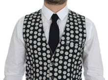 Load image into Gallery viewer, Dolce &amp; Gabbana Blue Polka Dot Dress Vest Gilet Weste
