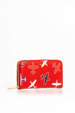 Load image into Gallery viewer, Trussardi Chic Airplane Print Red Leather Wallet
