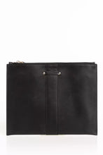 Load image into Gallery viewer, Trussardi Elegant Black Leather Pocket Clutch Bag
