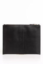 Load image into Gallery viewer, Trussardi Elegant Black Leather Pocket Clutch Bag
