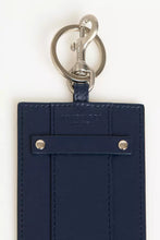 Load image into Gallery viewer, Trussardi Elegant Blue Leather Badge Holder with Key Ring

