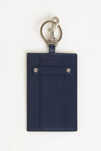 Load image into Gallery viewer, Trussardi Elegant Blue Leather Badge Holder with Key Ring
