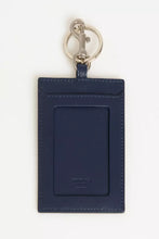 Load image into Gallery viewer, Trussardi Elegant Blue Leather Badge Holder with Key Ring
