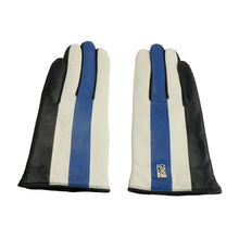 Load image into Gallery viewer, Cavalli Class Elegant Black and Blue Lambskin Gloves
