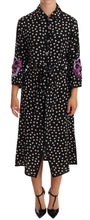 Load image into Gallery viewer, Dolce &amp; Gabbana Elegant Silk Polka Dot Sequin Midi Dress
