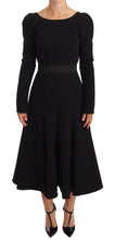 Load image into Gallery viewer, Dolce &amp; Gabbana Elegant Black Stretch Sheath Mid-Calf Dress
