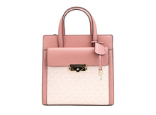 Load image into Gallery viewer, Michael Kors Cece Small Pink PVC North South Flap Tote Crossbody Bag Purse
