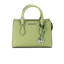 Load image into Gallery viewer, Michael Kors Sheila Small Light Sage Vegan Leather Center Zip Satchel Purse Bag
