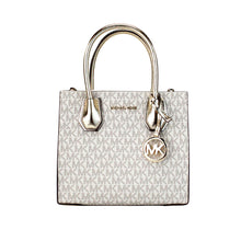 Load image into Gallery viewer, Michael Kors Mercer Medium Pale Gold Signature PVC Messenger Crossbody Bag
