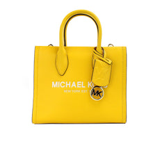 Load image into Gallery viewer, Michael Kors Mirella Small Jasmine Yellow Leather Top Zip Shopper Tote Bag
