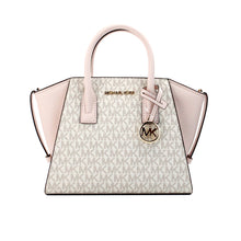 Load image into Gallery viewer, Michael Kors Avril Small Powder Blush PVC Leather Top Zip Satchel Crossbody Bag
