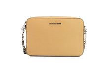 Load image into Gallery viewer, Michael Kors Jet Set Large East West Camel Saffiano Leather Crossbody Bag Purse
