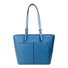 Load image into Gallery viewer, Michael Kors Jet Set Medium Teal Vegan Leather Double Pocket Tote Bag
