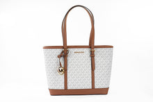 Load image into Gallery viewer, Michael Kors Jet Set Travel Small Vanilla PVC Shoulder Tote Handbag Bag Purse
