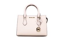 Load image into Gallery viewer, Michael Kors Sheila Small Powder Blush Vegan Leather Center Zip Satchel Handbag
