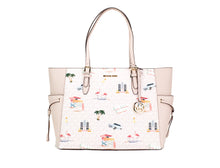 Load image into Gallery viewer, Michael Kors Gilly Large Travel Print Powder Blush Signature PVC Tote Handbag
