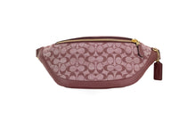 Load image into Gallery viewer, COACH Warren Wine Chambray Signature Canvas Pebbled Leather Belt Bag
