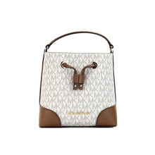 Load image into Gallery viewer, Michael Kors Mercer Small Vanilla Signature Leather Bucket Crossbody Bag
