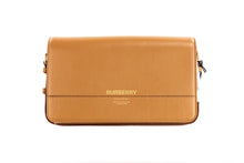 Load image into Gallery viewer, Burberry Grace Small Nutmeg Smooth Leather Flap Crossbody Clutch Handbag Purse
