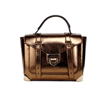 Load image into Gallery viewer, Michael Kors Manhattan Medium Mocha Leather Top Handle Satchel Bag
