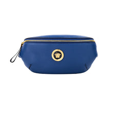 Load image into Gallery viewer, Versace Small Navy Calf Leather Medusa Pendant Fanny Waist Pack Belt Bag
